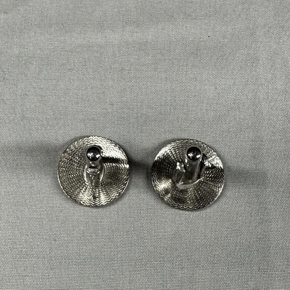 Scroll Monogram Cufflinks Vintage Silver-Tone Classic Mid-Century Style‎